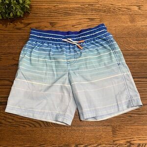 Cat & Jack Blue & White Striped Swim Trunks Sz 8 Husky